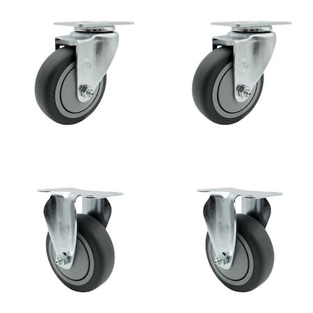 Service Caster FG27275 FG25656 Rubbermaid Cube Utility Truck Quiet Replacement Caster Set, 4PK RUB-SCC-20S414-TPRB-2-R-2